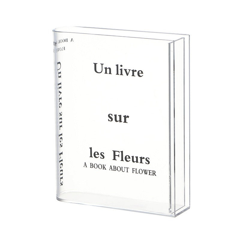 Clear Glass Book Shaped Vase – Elegant Floral Centerpiece
