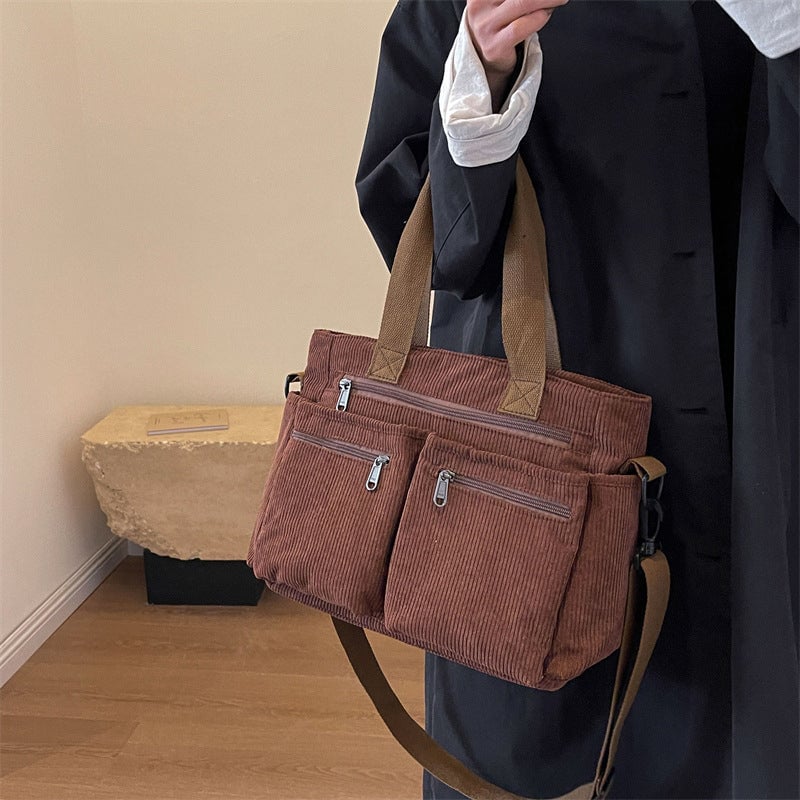 Classic Ribbed Fabric Shopping Bag