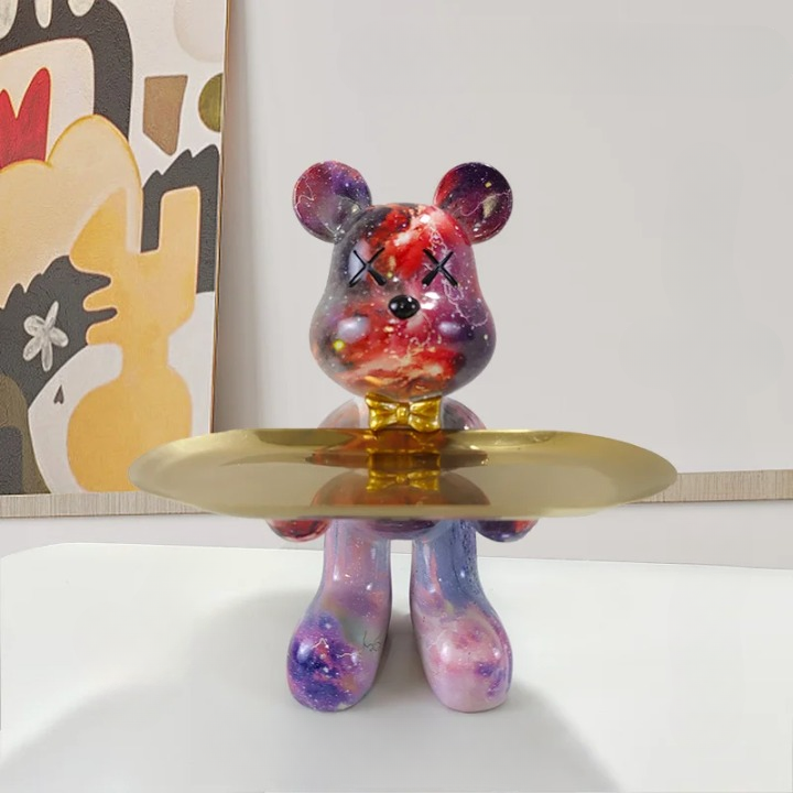 Cute Bear Figurine Serving Tray