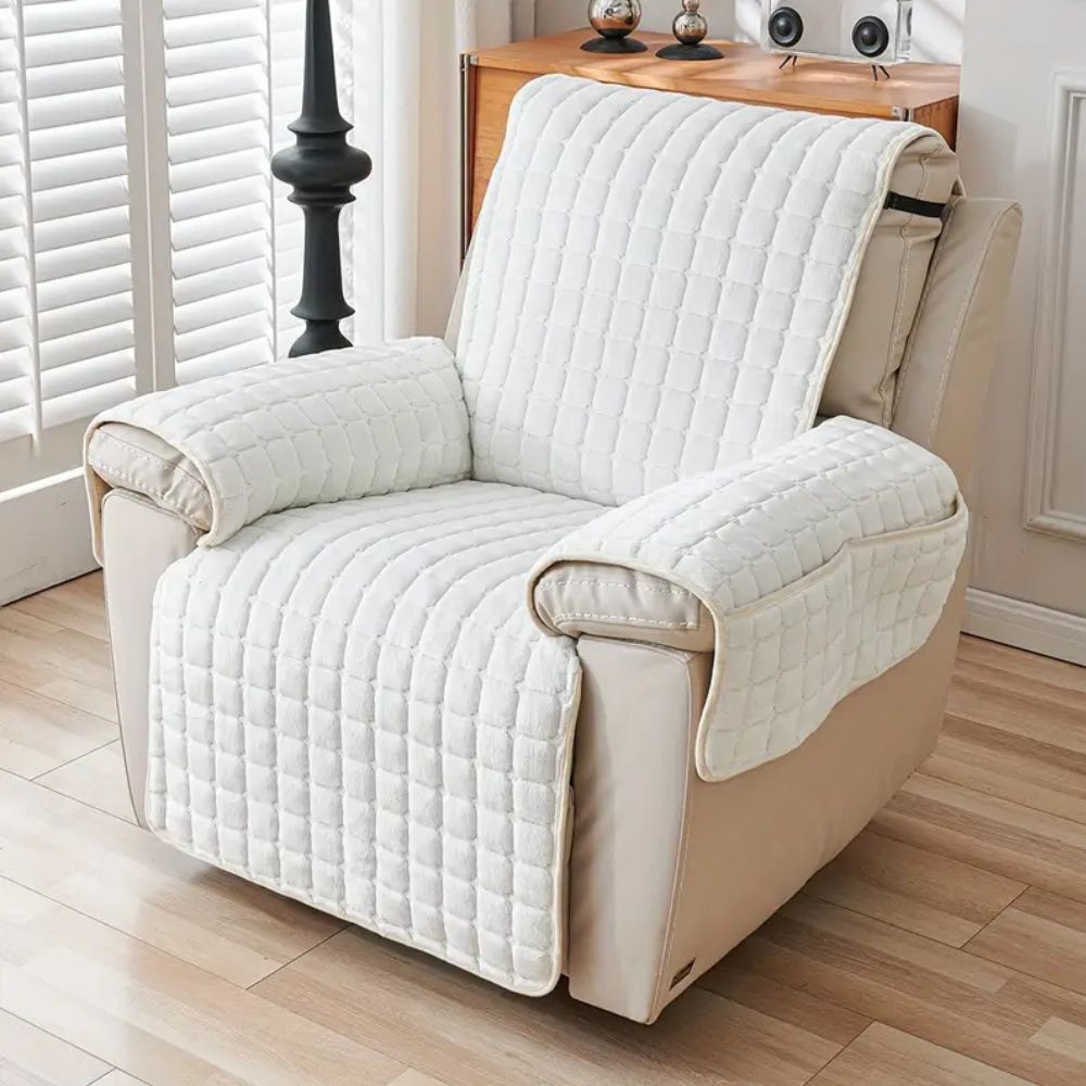 Cozy Grid Pattern Recliner Slipcover