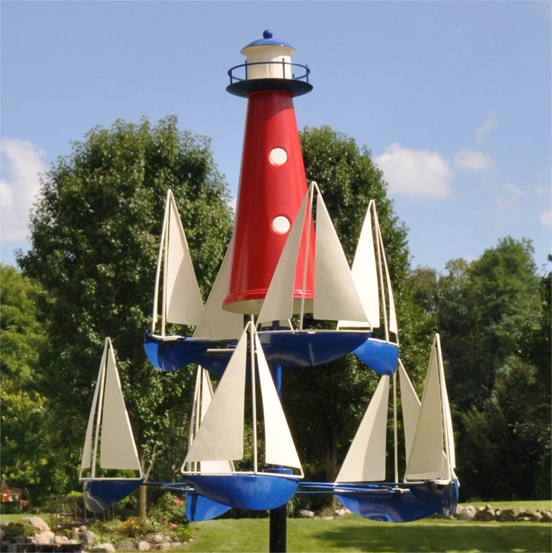 Modern Kinetic Garden Wind Sculpture - Halri