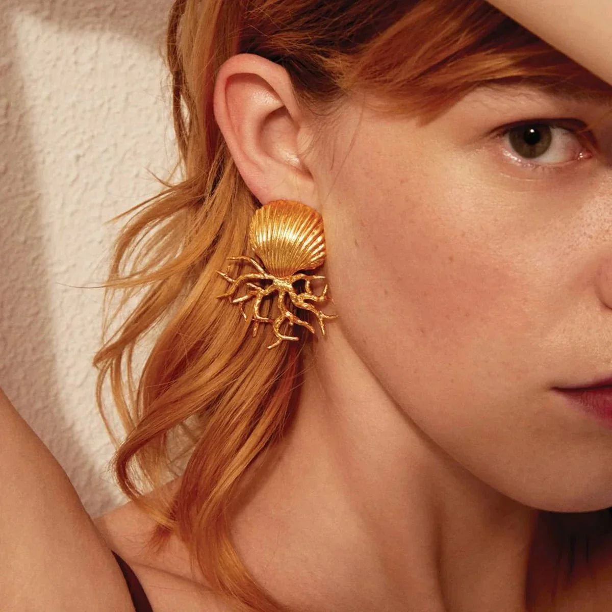 Gold Coastal Shell Drop Earrings - Halri