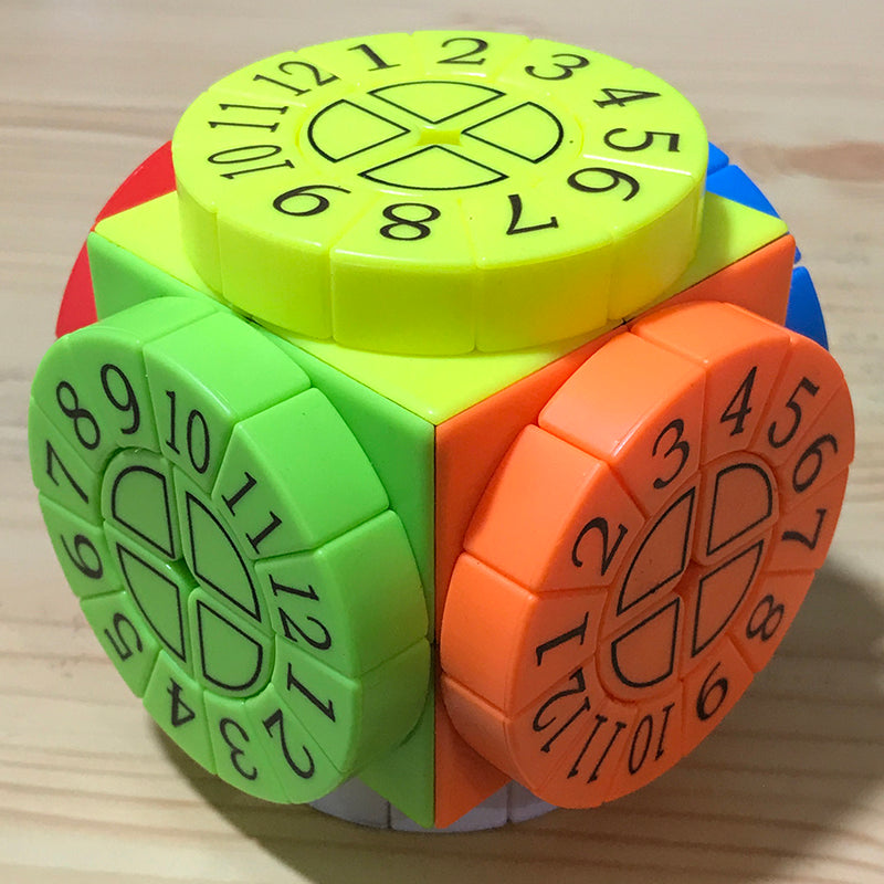 Challenging 3D Puzzle Cube with Colorful Spinning Wheels - Halri