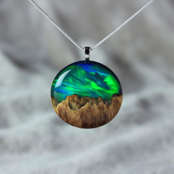 Colorful Aurora Gemstone Pendant Necklace - Halri