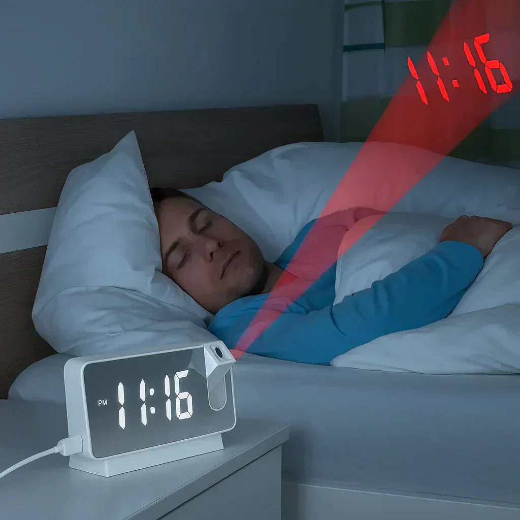 Compact LED Mirror Alarm Clock with Dual Alarms - Halri
