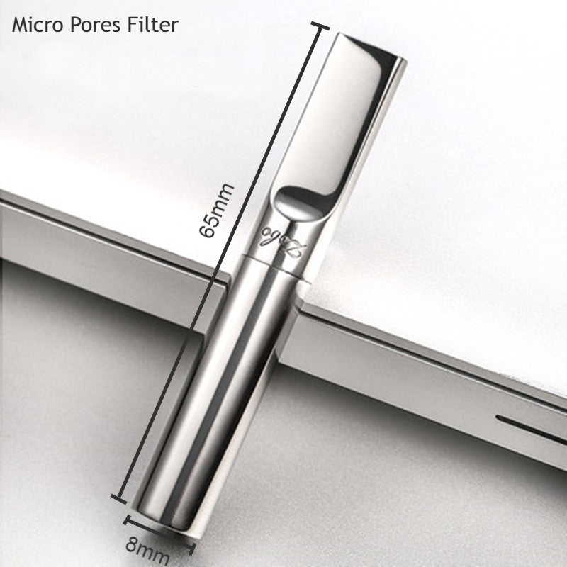 Reusable Metal Cigarette Filter Case with Tar Filter