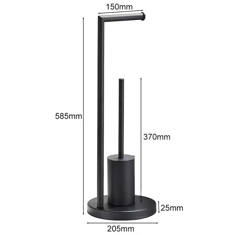 Standing Toilet Paper Roll Holder with Cleaning Brush