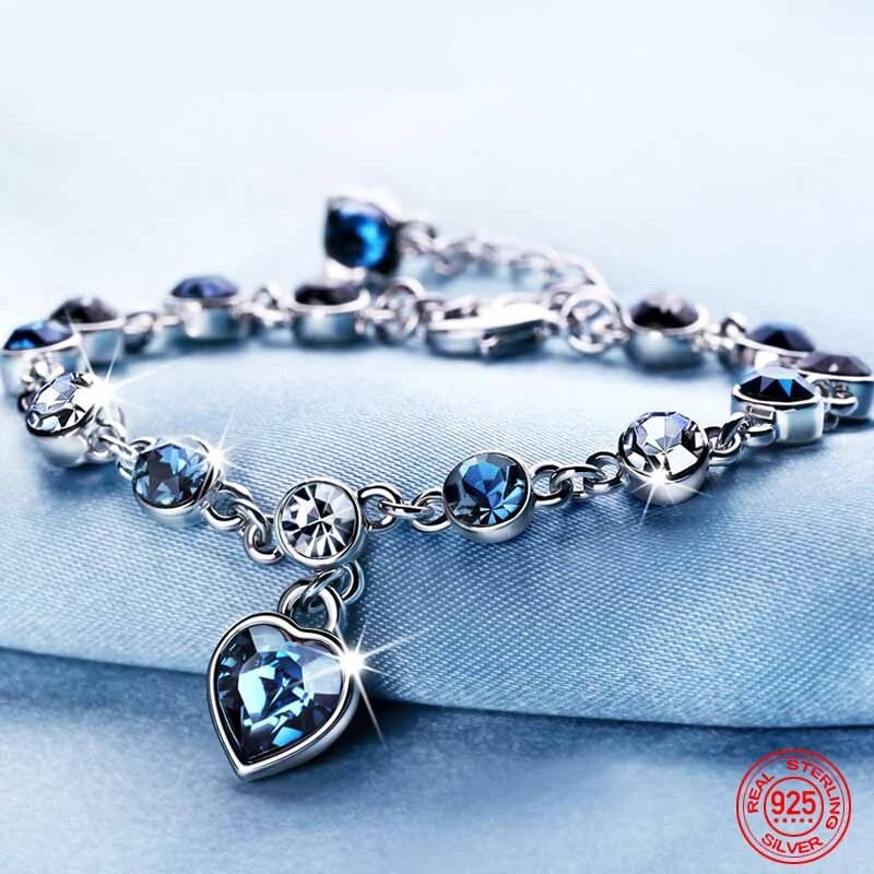 Sparkling Ocean Crystal Charm Bracelet