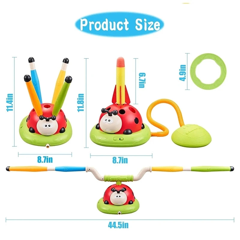 3-in-1 Active Play Toy โ Jump, Ring Toss & Rocket Launch with Musical & Remote-Controlled, Easy to Assemble, Safe for Ages 3+