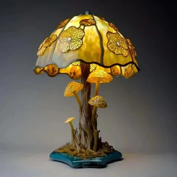 Colorful Glass Floral Table Lamp