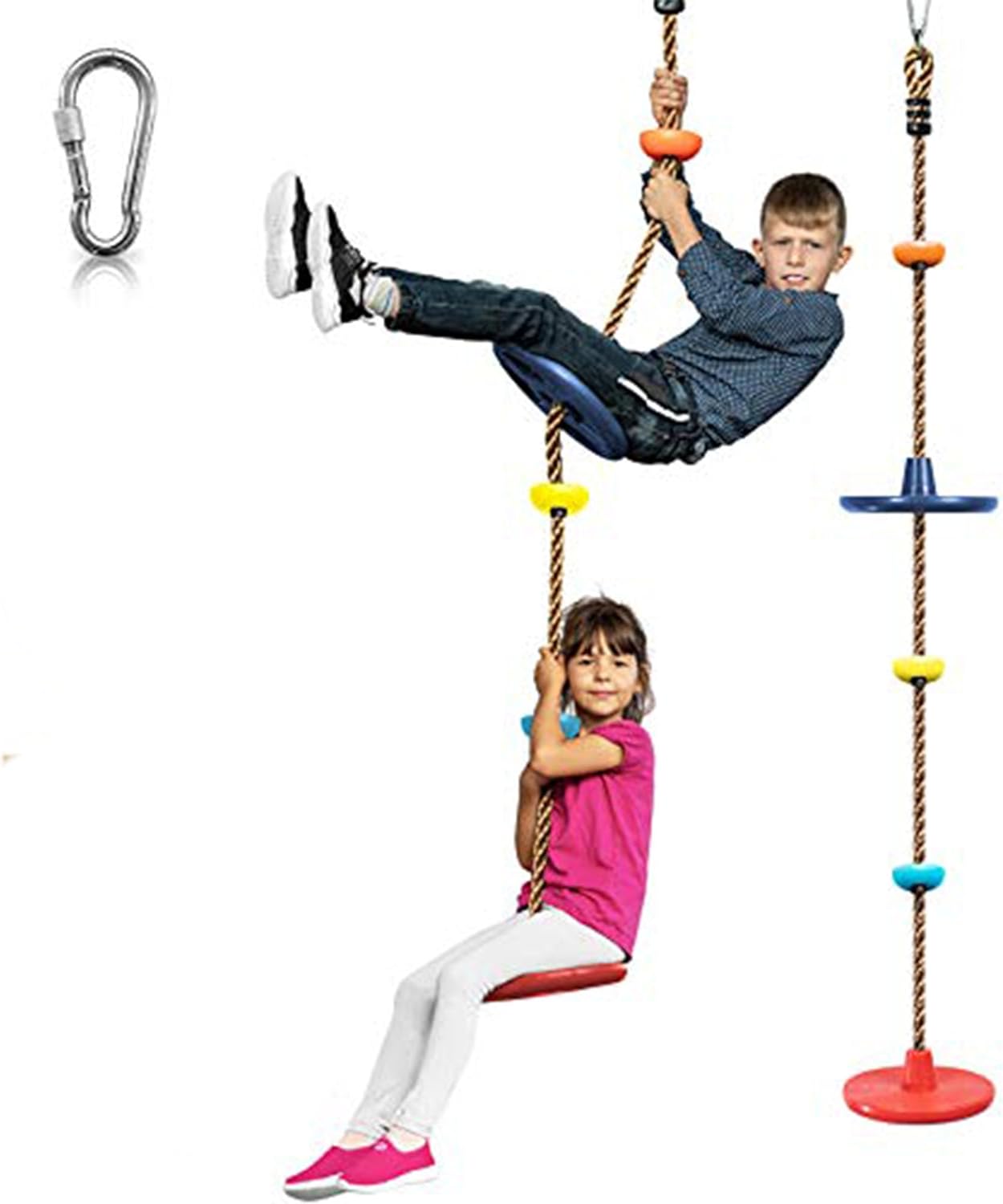 Fun Outdoor Kids Tree Swing Playset with Rope Climber