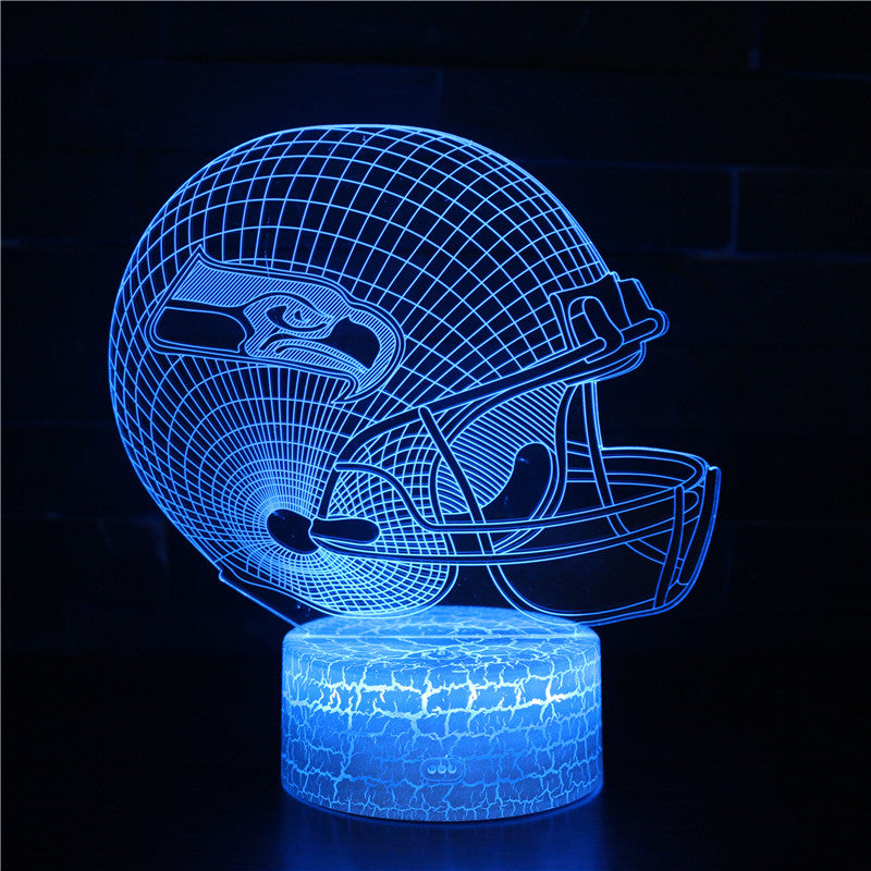 Seahawks 3D Effect Football Helmet Table Lamp - Halri