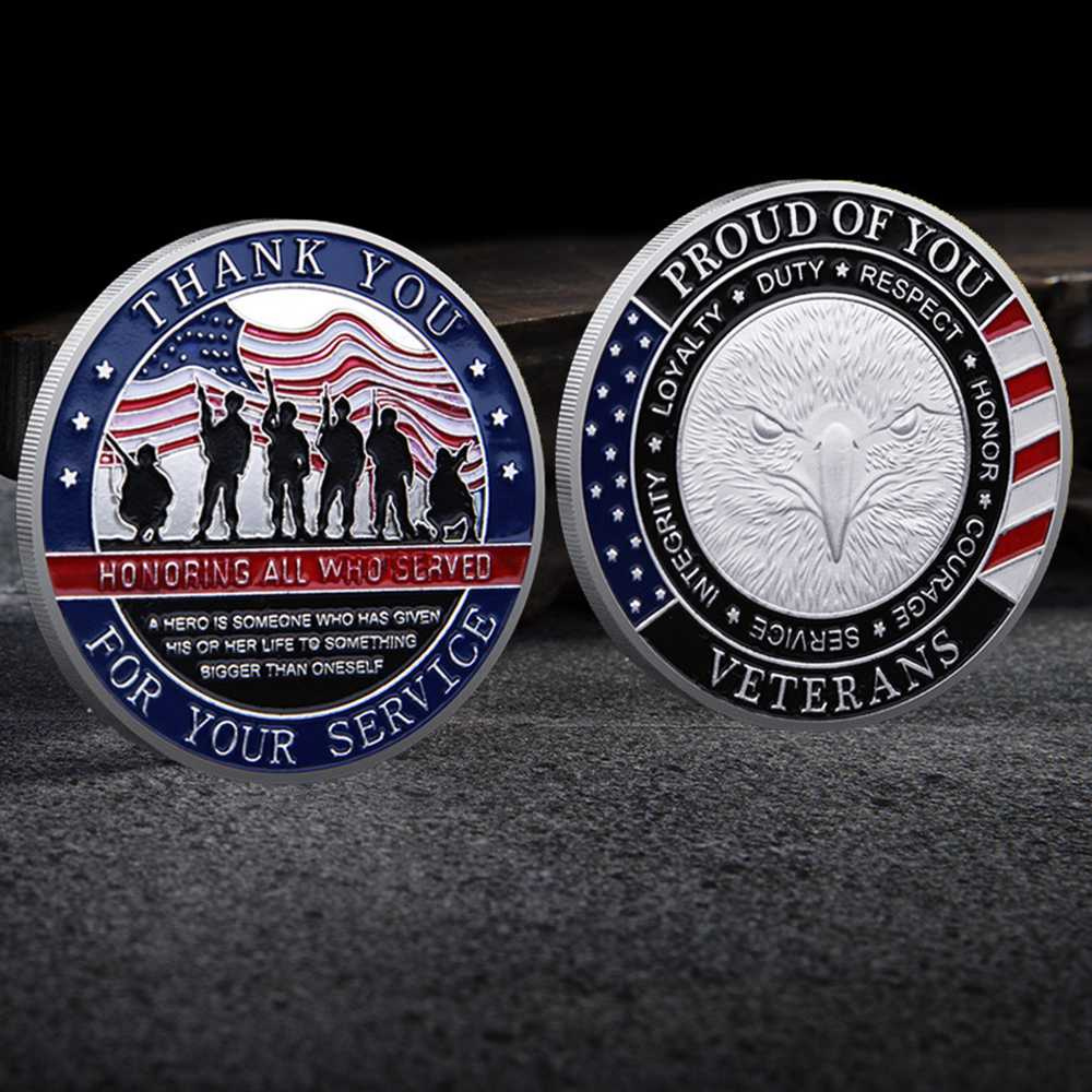 Patriotic Gold Silver Plated Military Coin Set Gift