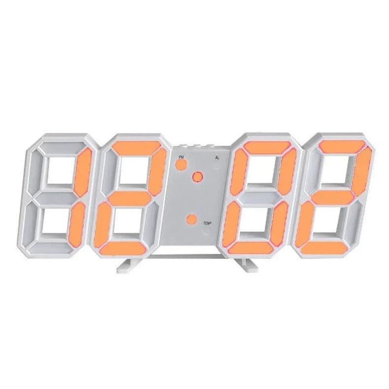 Modern 3D LED Digital Wall Clock with Bright Lighting