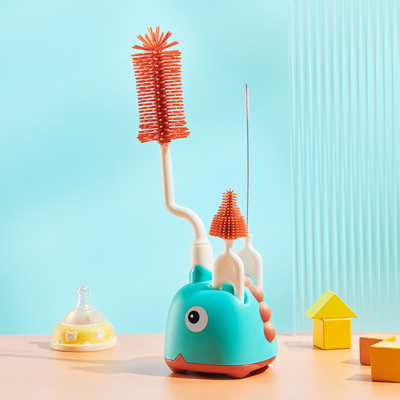 Soft Baby Bottle Cleaner Brush Set with Storage