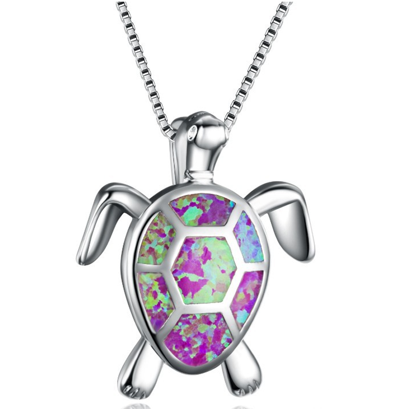 Ocean Blue Turtle Pendant Necklace