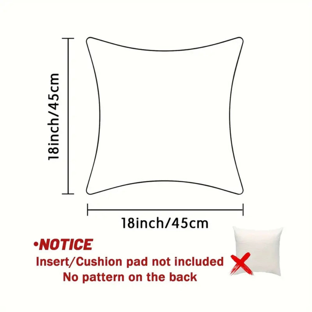 Luxury Red Holiday Pillow Cover Santa & Reindeer Pattern