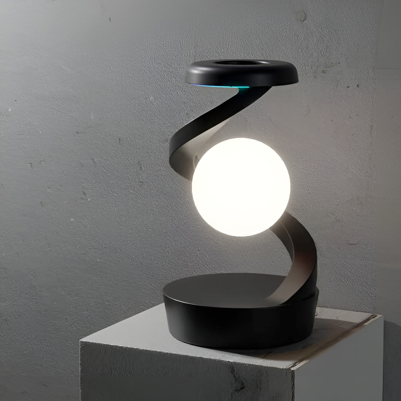 Modern Floating Table Lamp with Wireless Charging Base