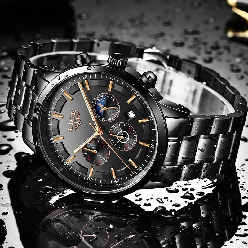Tough Leather Strap Military Watch – Waterproof Quartz Timepiece
