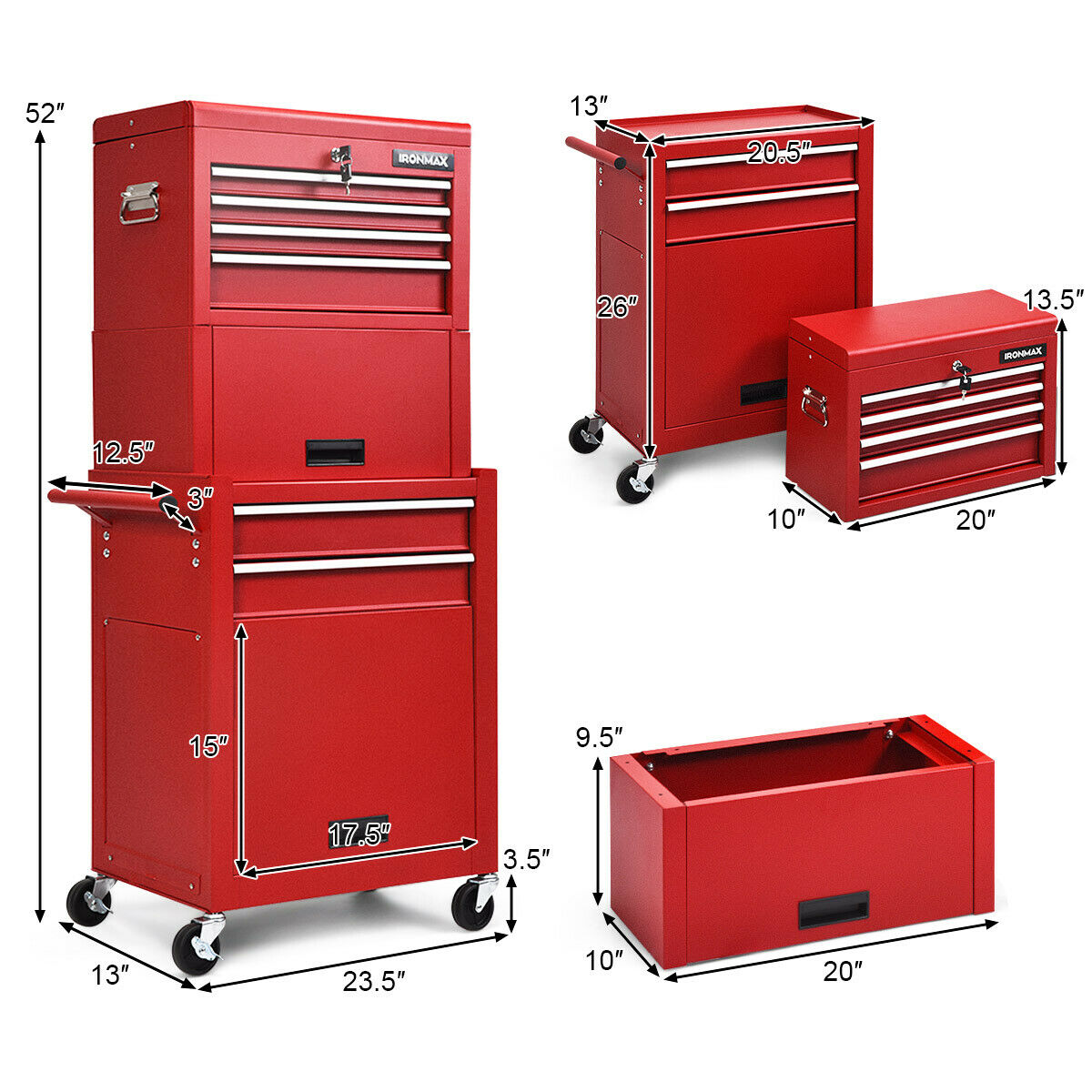 Big Rolling Toolbox with Storage Drawers