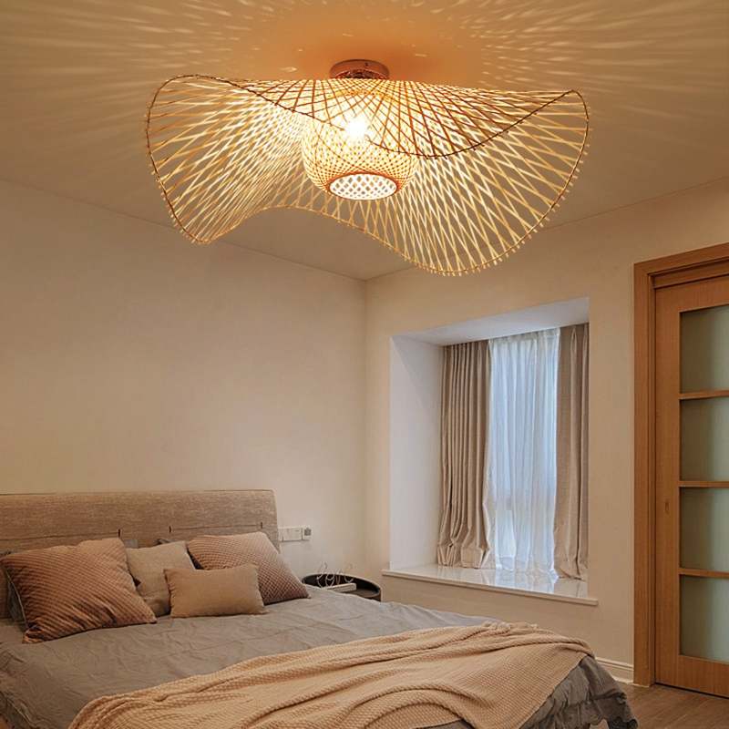 Rustic Woven Pendant Lamp with Asian Style - Halri