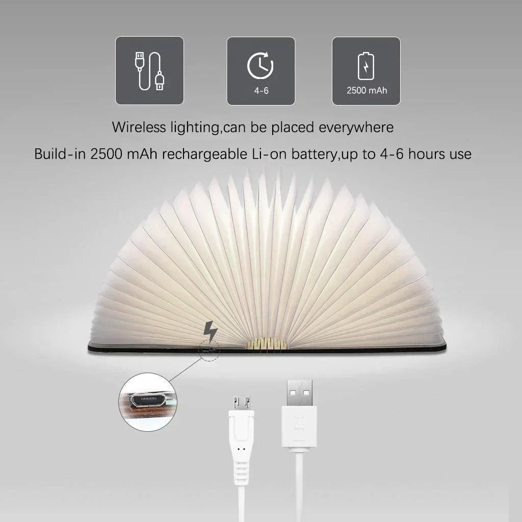 Compact Book Style LED Desk Lamp with Dimmer