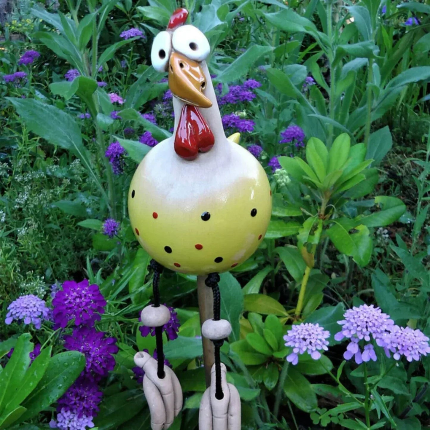 Colorful Yard Chicken Figurine Garden Decoration
