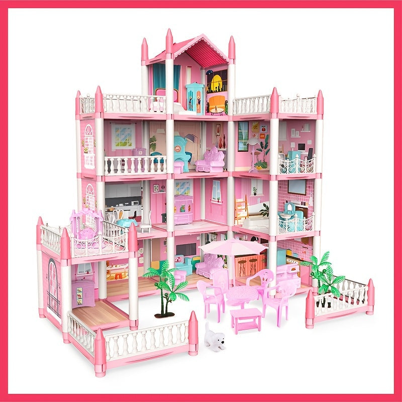 Enchanted Fairy Dollhouse with LED Lights and DIY Castle - Halri
