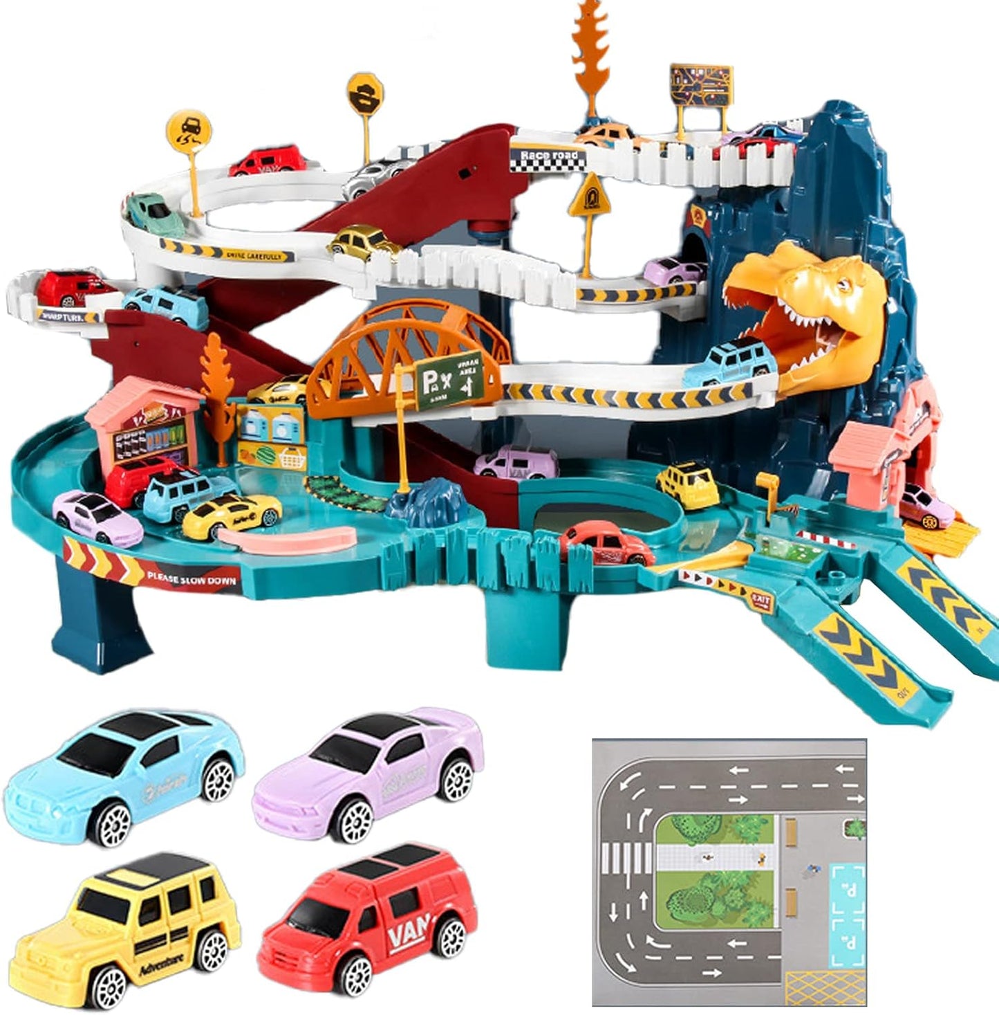 Fun Dino Adventure Playset with Cars - Halri