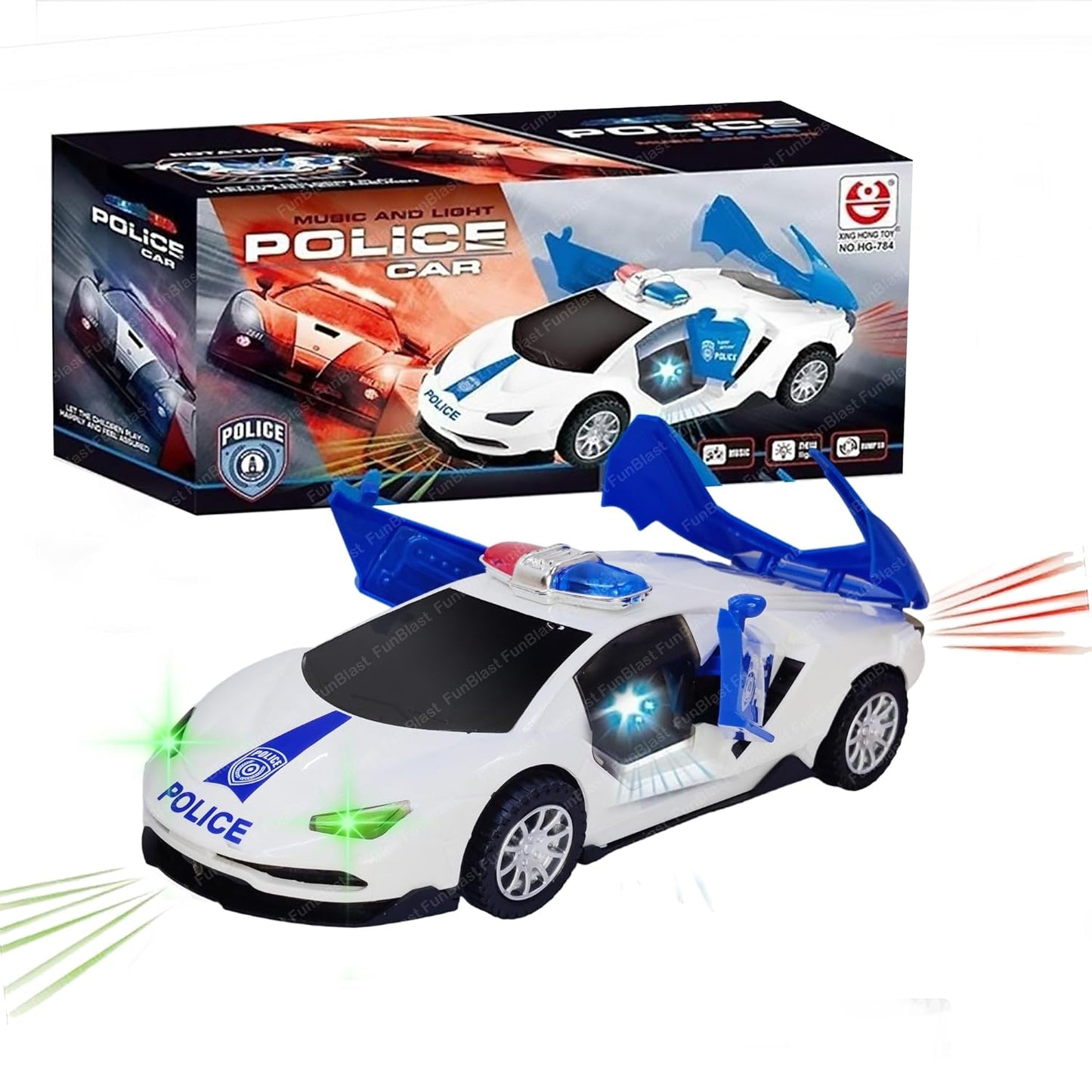 Fun Remote Control Police Car with Lights and Sounds - Halri