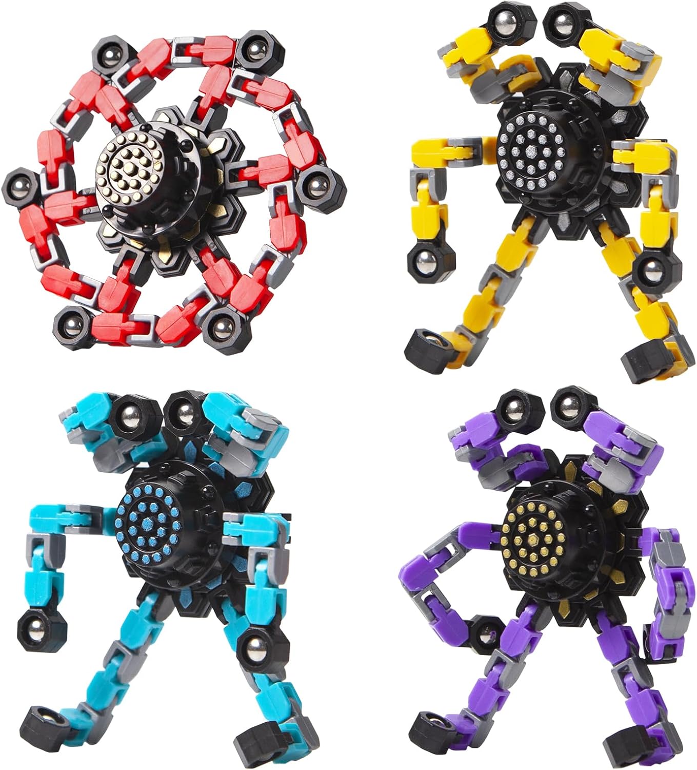 Fun Colorful Fidget Spinners 4 Pack - Halri