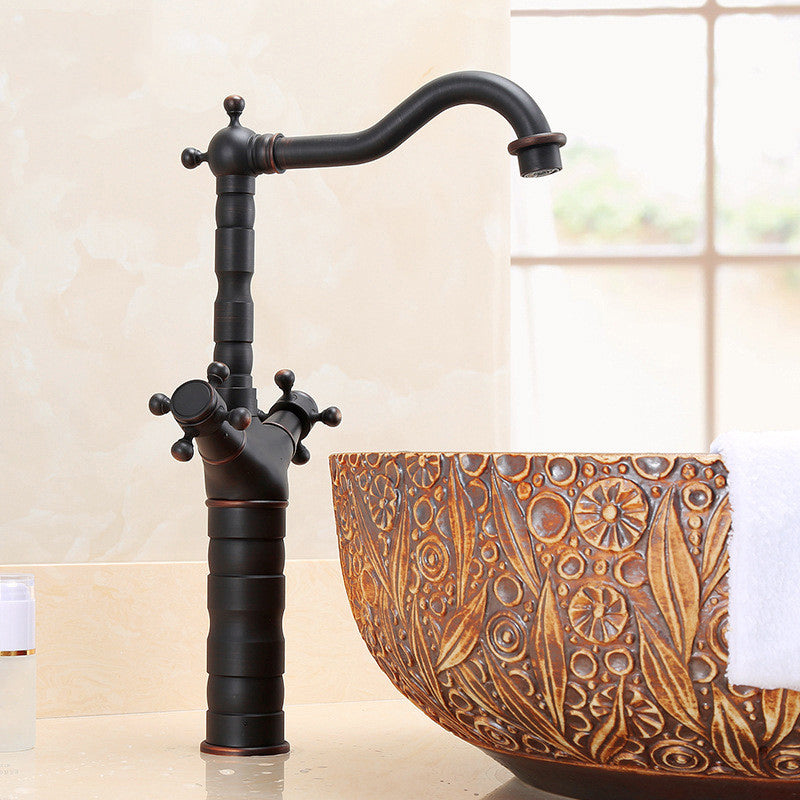 Modern Cross Handle Bathroom Sink Faucet