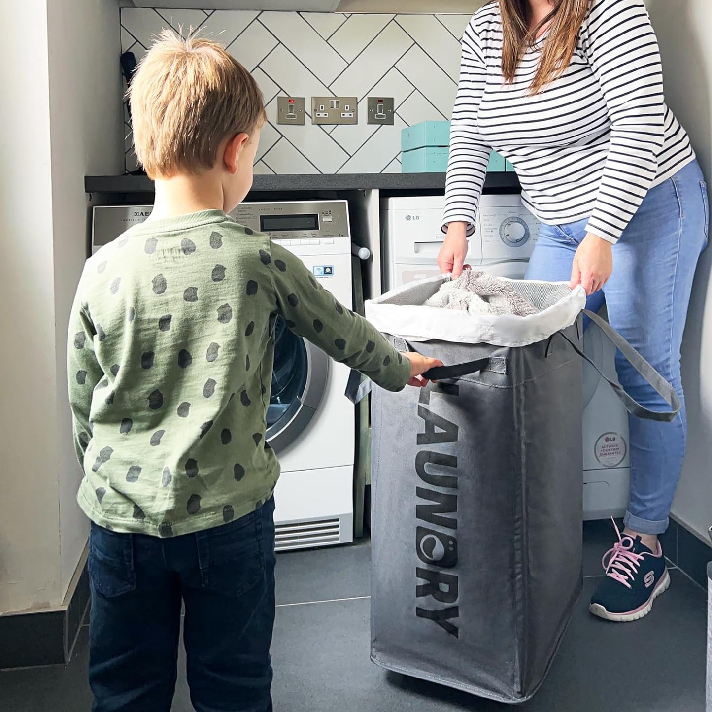Portable Folding Extra Large Laundry Cart on Wheels