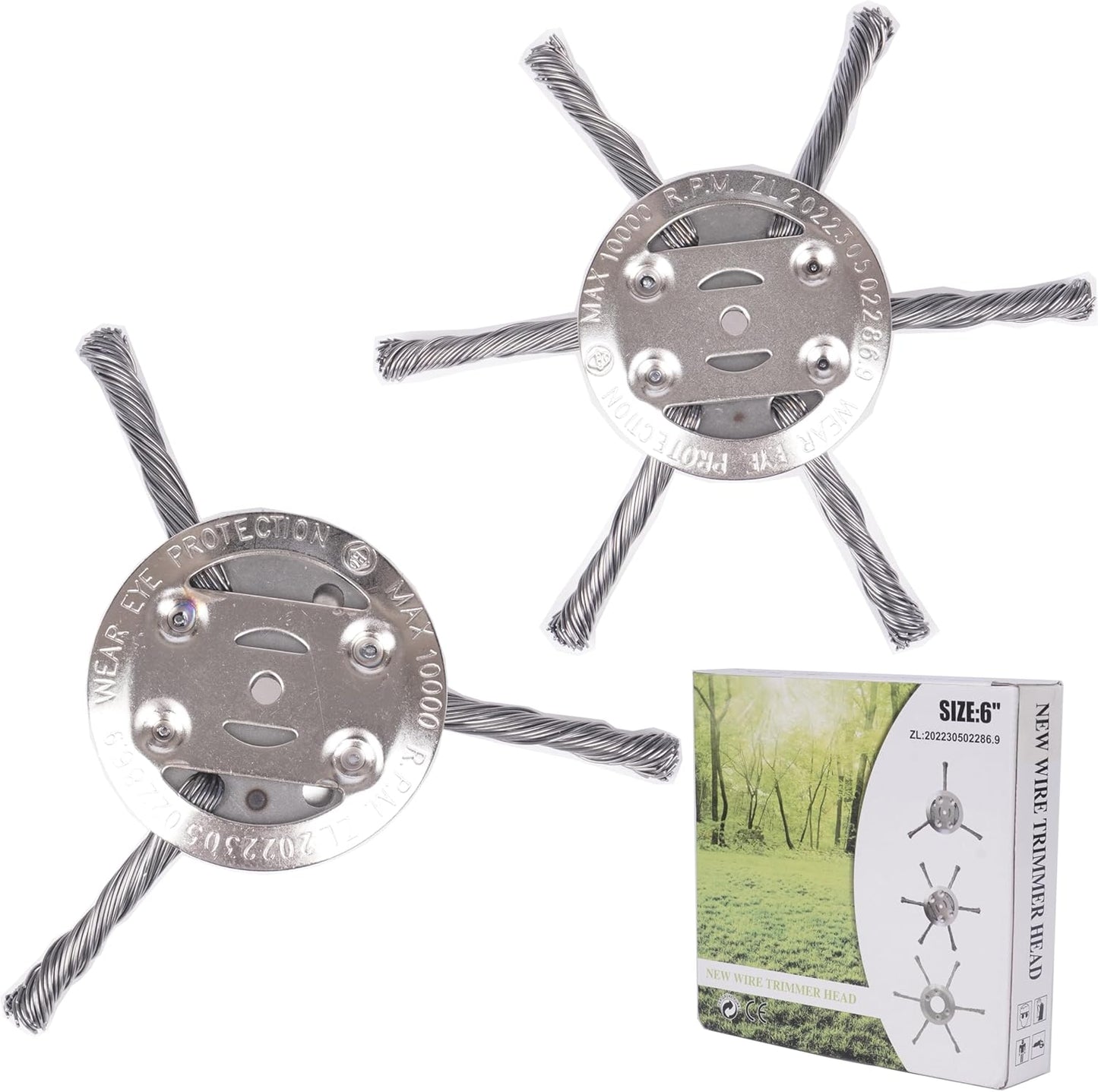 Heavy Duty 6 Steel Weed Trimmer Brush Head - Halri