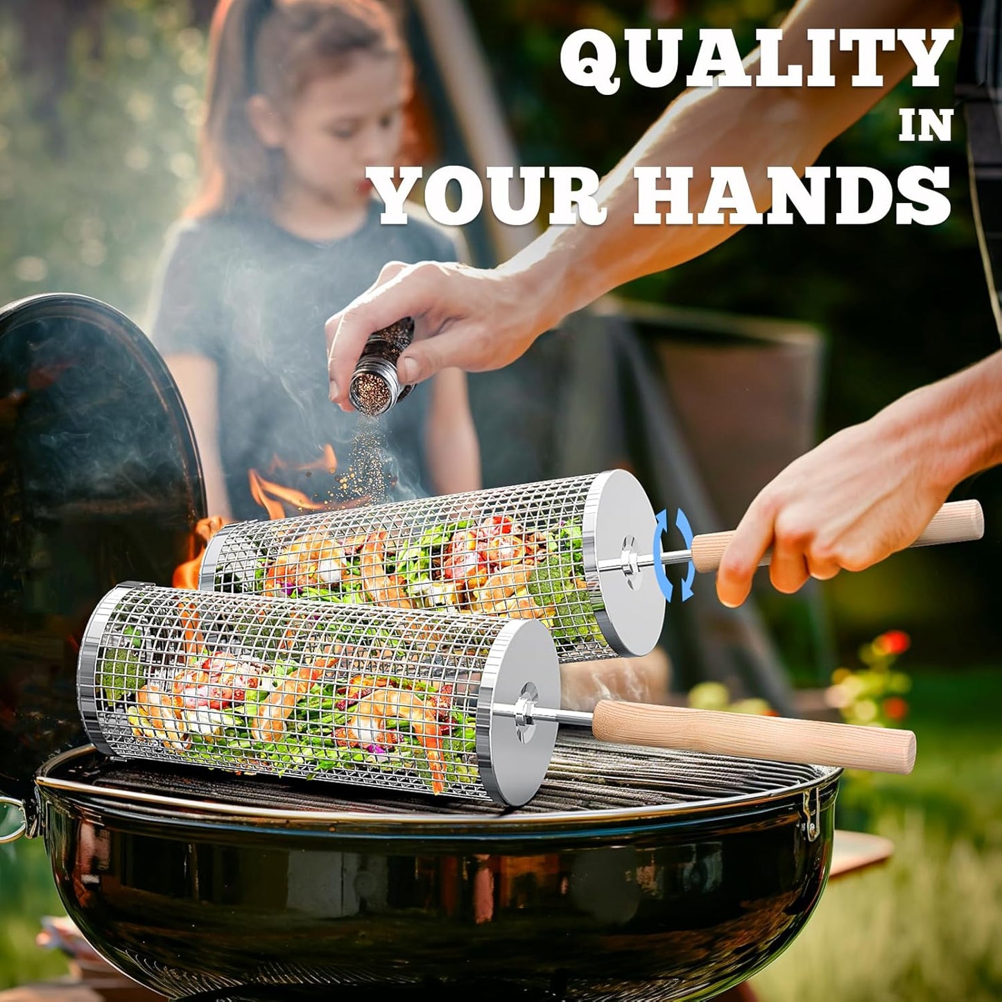 Halri | Heavy Duty Grill Baskets | Durable Stainless Steel BBQ Accessory - Halri