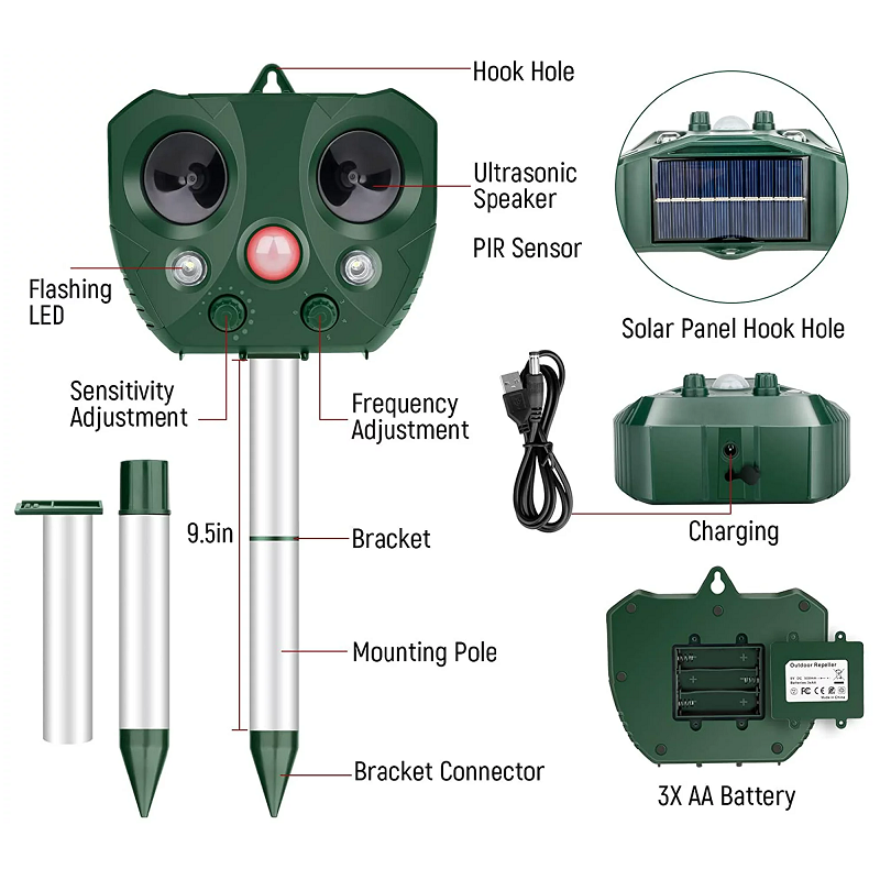 Outdoor Bird Repellent Ultrasonic Pest Control Device