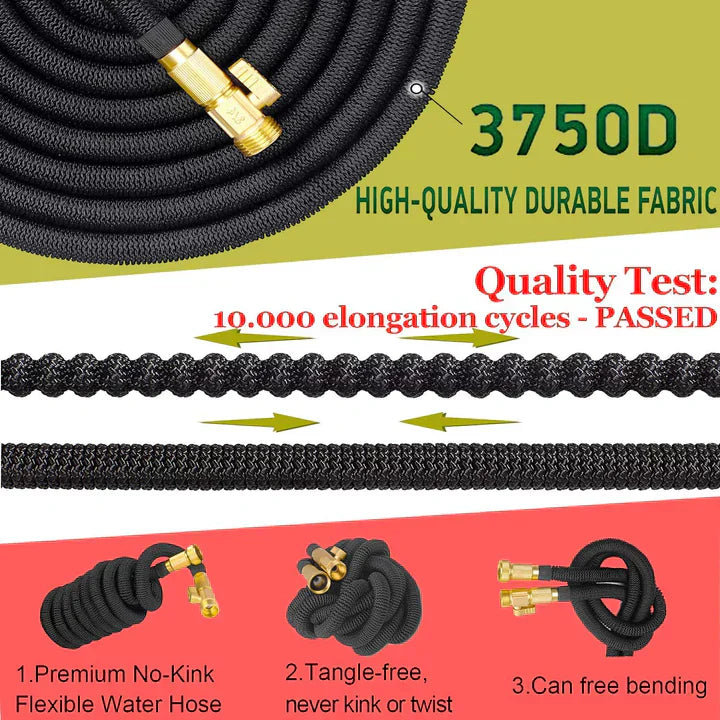 Long Flexible Garden Hose with Spray Nozzle