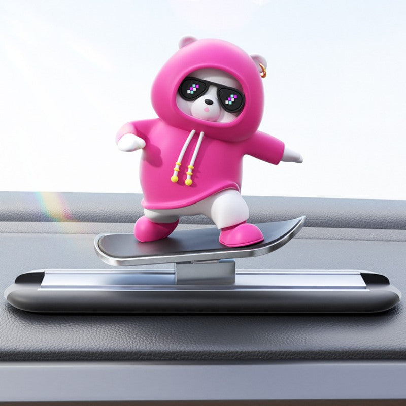 Fun Car Bear Figure Decoration