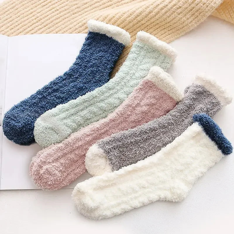 Warm Fleece Lined Winter Socks 5 Pack - Halri