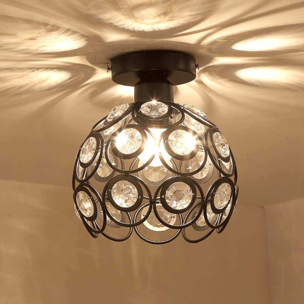 Elegant Crystal Glass Round Ceiling Light Fixture
