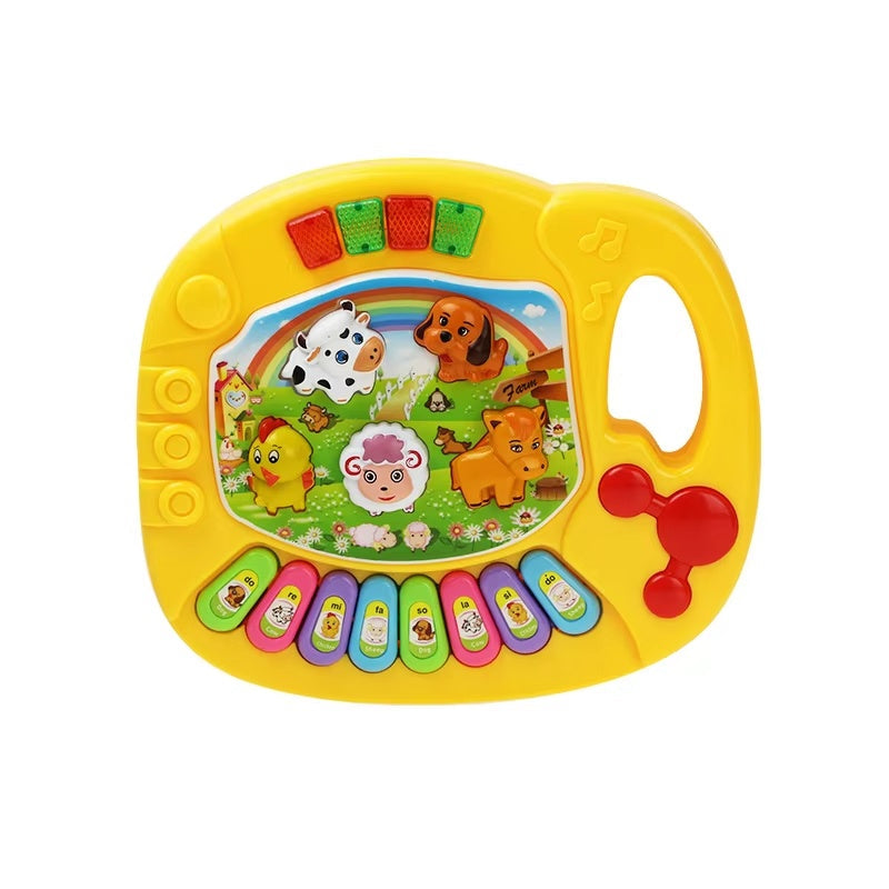 Cartoon Piano Keyboard Toy โ Educational Musical Instrument for Kids with Animal Sounds, Flashing Lights