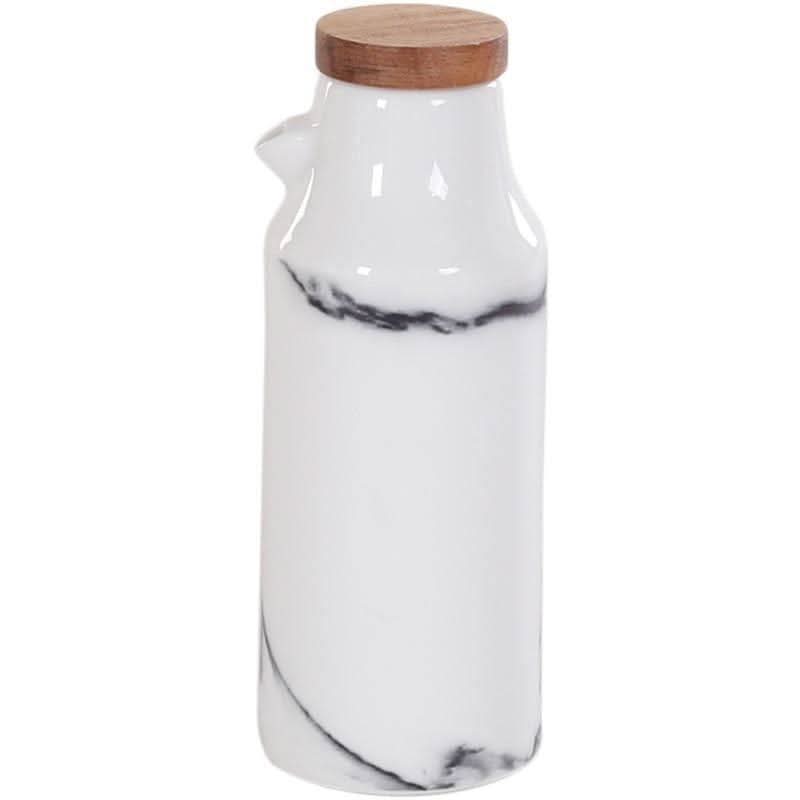 Ceramic Kitchen Set with Salt and Pepper Shakers and Oil Vinegar Containers โ Elegant Matte Black and White Design 3