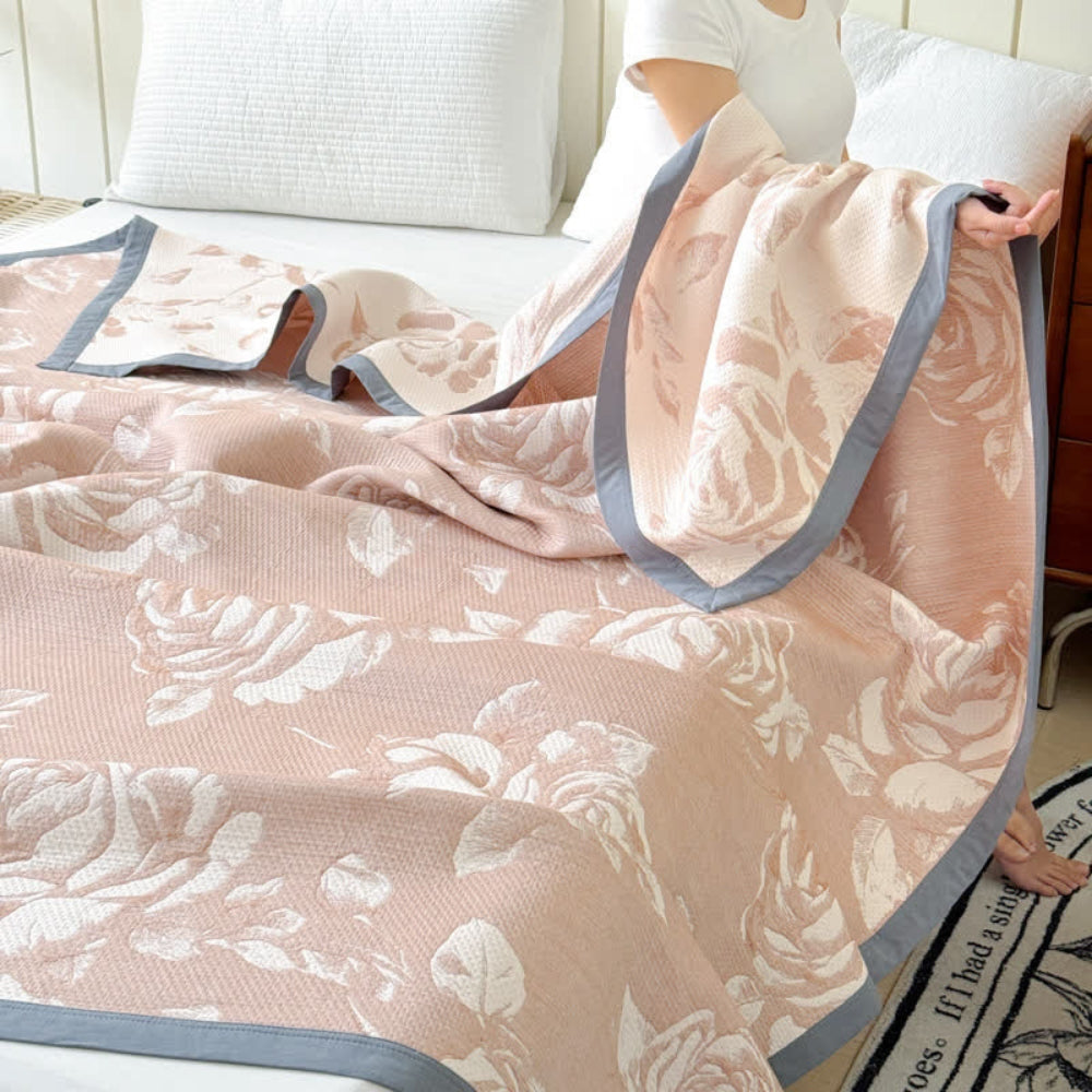 Lightweight Floral Throw Blanket, Gentle and Cozy