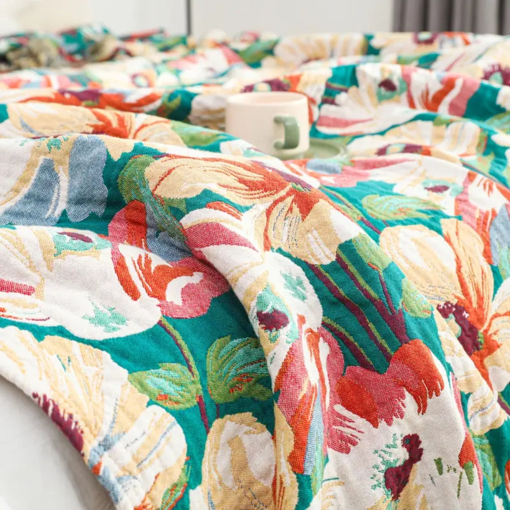 Soft Floral Throw Blanket Large 79x90.5