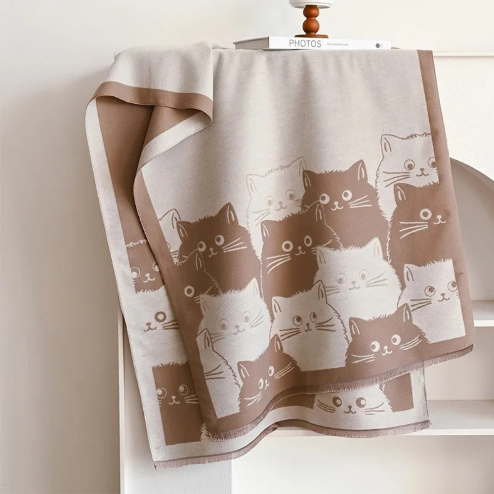Cozy Kitty Patterned Cold Weather Scarf
