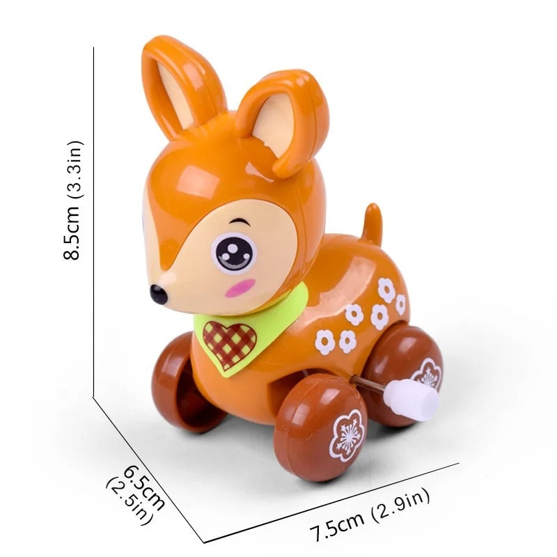 Cute Cartoon Deer Wind Up Toy โ No Batteries Needed, Compact and Portable, Safe for Ages 3+