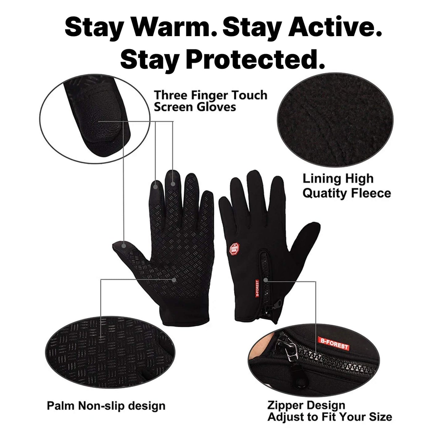 Warm Insulated Thermal Winter Gloves for Cold Weather