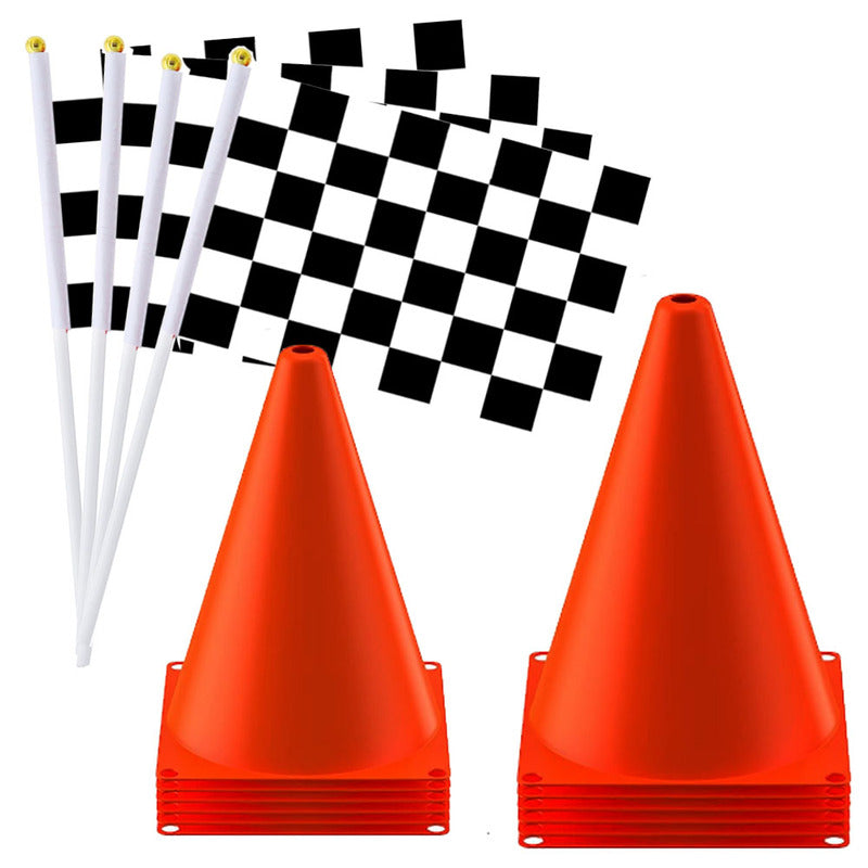 Small Racing Flag and Cone Track Set