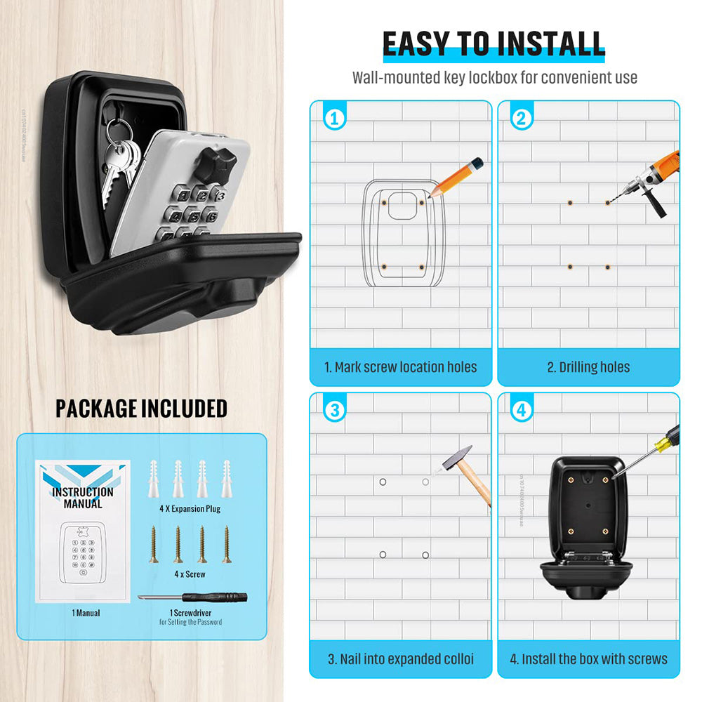 Secure Weatherproof Key Storage Box