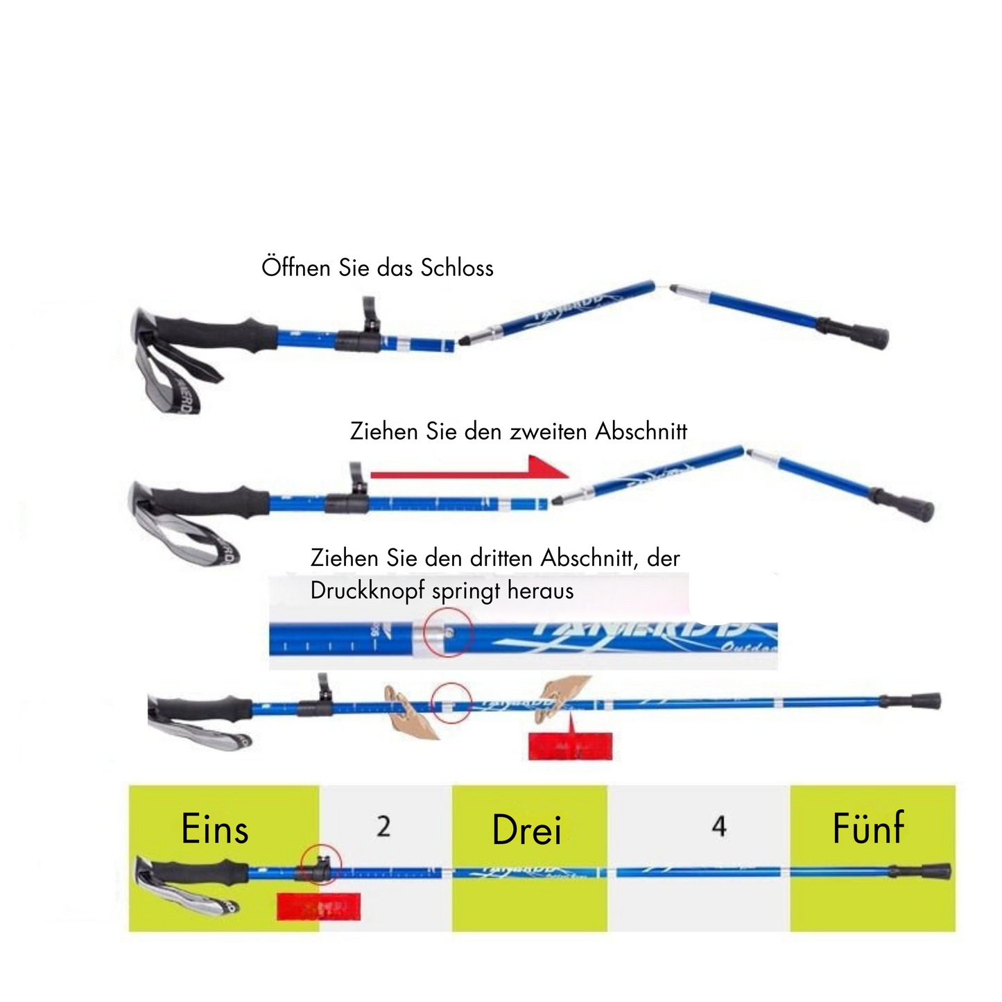 Compact Folding Hiking Sticks